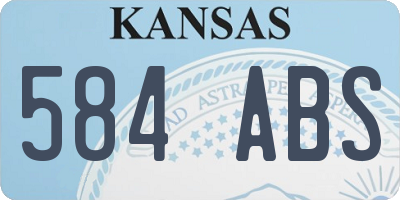 KS license plate 584ABS