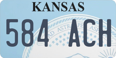 KS license plate 584ACH