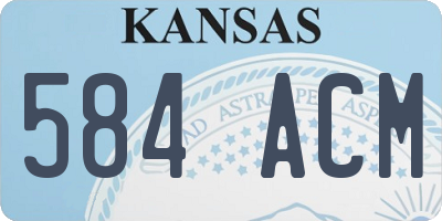 KS license plate 584ACM