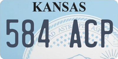 KS license plate 584ACP