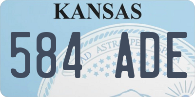 KS license plate 584ADE