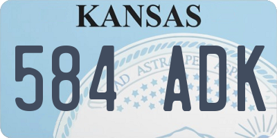 KS license plate 584ADK