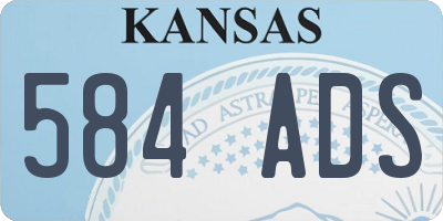 KS license plate 584ADS