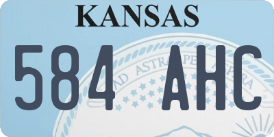 KS license plate 584AHC