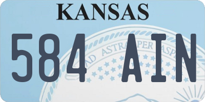 KS license plate 584AIN