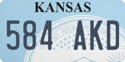 KS license plate 584AKD