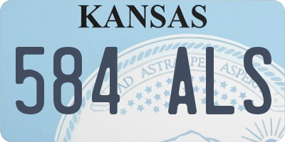KS license plate 584ALS