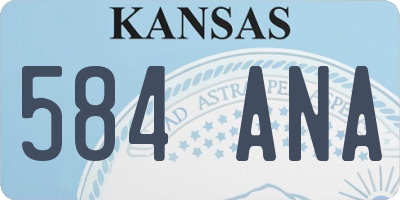 KS license plate 584ANA