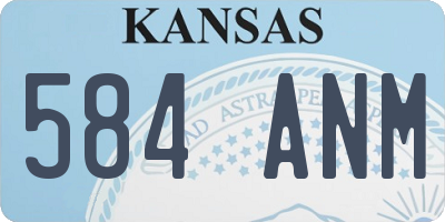 KS license plate 584ANM