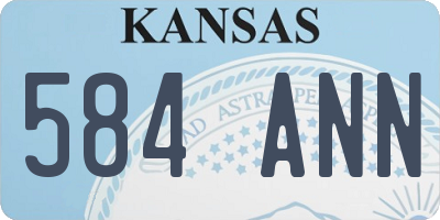 KS license plate 584ANN