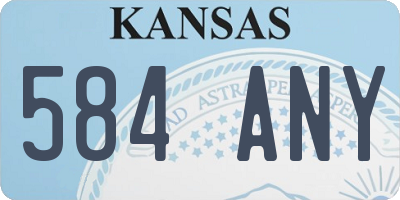 KS license plate 584ANY