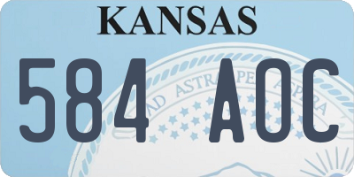 KS license plate 584AOC