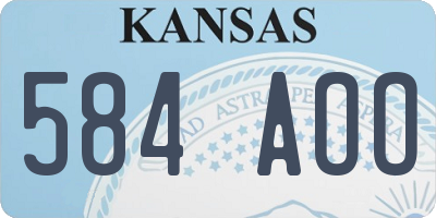 KS license plate 584AOO