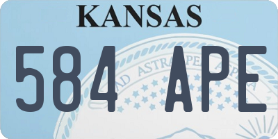 KS license plate 584APE