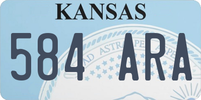KS license plate 584ARA
