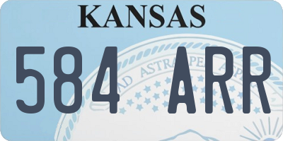 KS license plate 584ARR