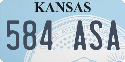 KS license plate 584ASA