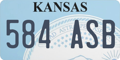 KS license plate 584ASB