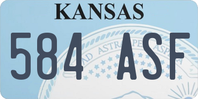 KS license plate 584ASF