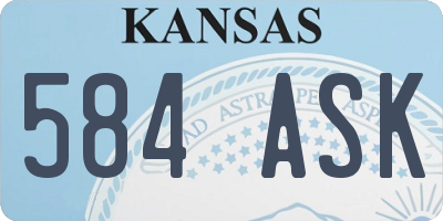 KS license plate 584ASK