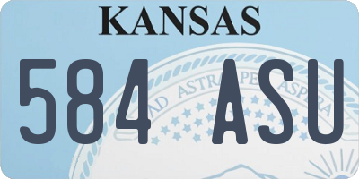 KS license plate 584ASU
