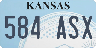 KS license plate 584ASX