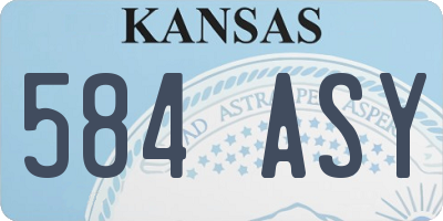 KS license plate 584ASY