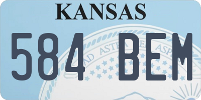 KS license plate 584BEM