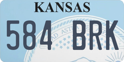 KS license plate 584BRK