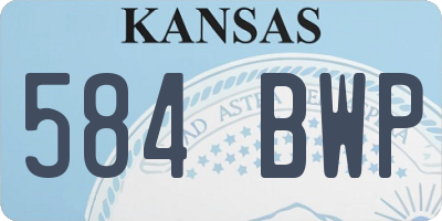 KS license plate 584BWP