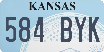 KS license plate 584BYK