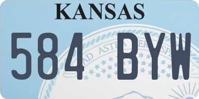 KS license plate 584BYW