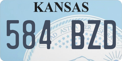 KS license plate 584BZD