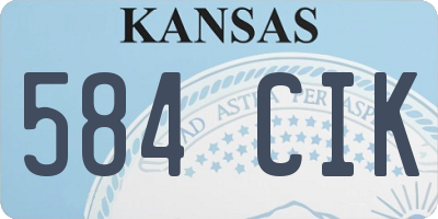 KS license plate 584CIK