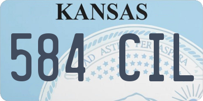 KS license plate 584CIL