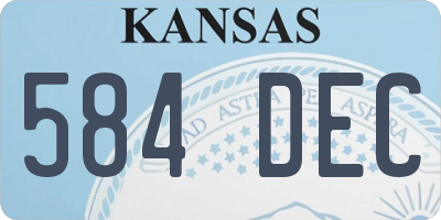 KS license plate 584DEC