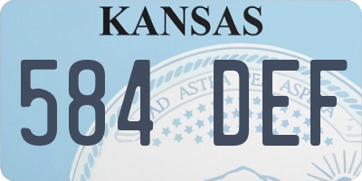 KS license plate 584DEF