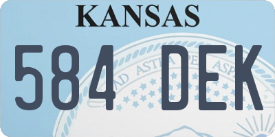 KS license plate 584DEK
