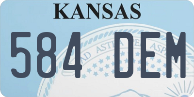 KS license plate 584DEM