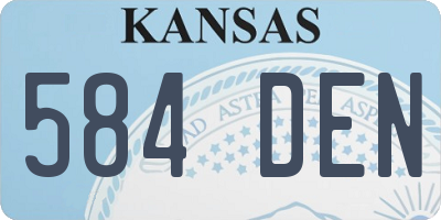 KS license plate 584DEN
