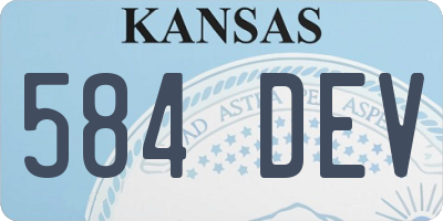 KS license plate 584DEV