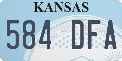 KS license plate 584DFA