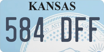 KS license plate 584DFF