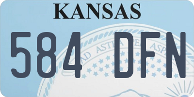 KS license plate 584DFN