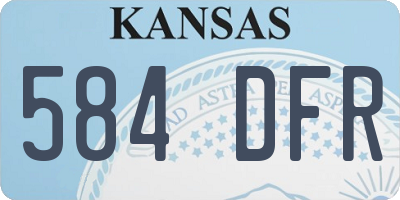 KS license plate 584DFR