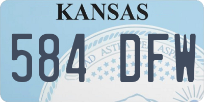 KS license plate 584DFW