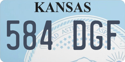 KS license plate 584DGF
