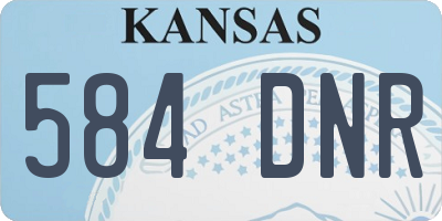 KS license plate 584DNR