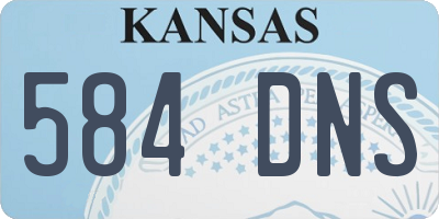 KS license plate 584DNS