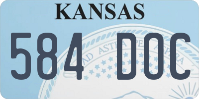 KS license plate 584DOC